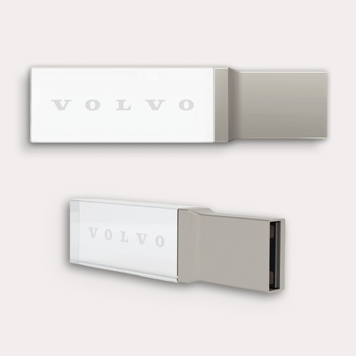 USB-Stick Glas, 32 GB, mit Volvo Spreadmark