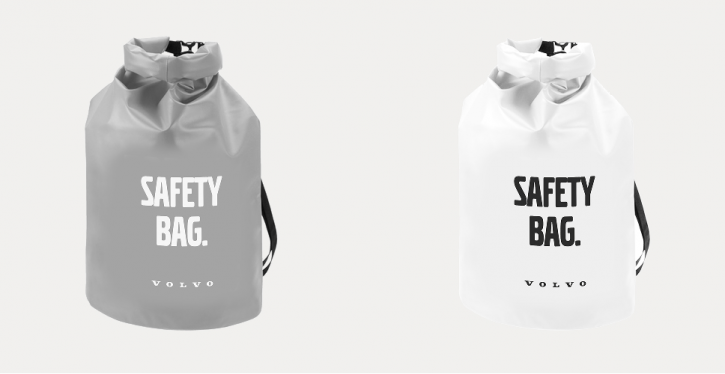Volvo Seesack / Dry Bag in Weiß oder Grau, Wasserdicht